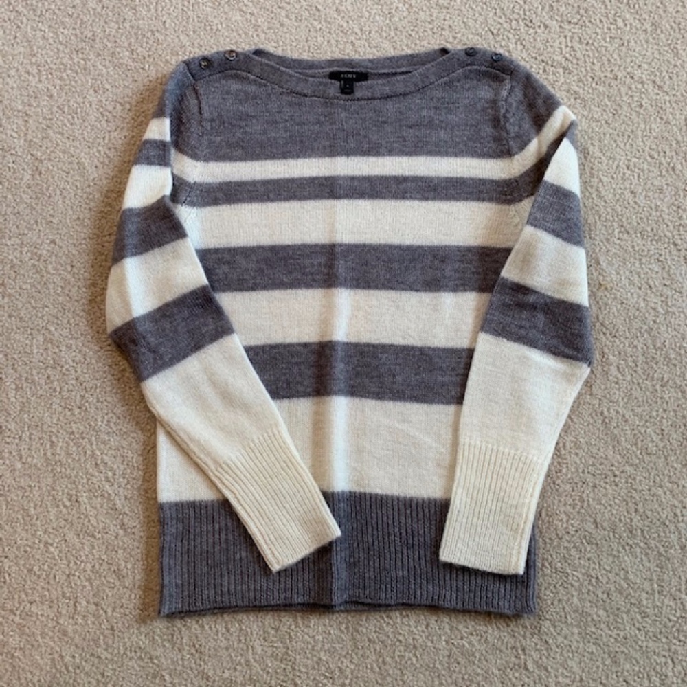 NWOT, J.Crew Striped Boatneck Sweater